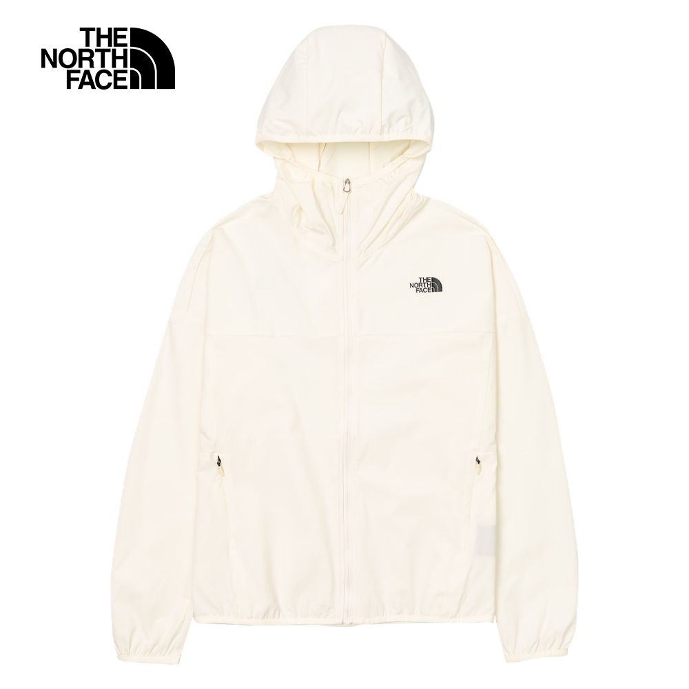The North Face 北面 女款米白色防潑水防曬連帽防風外套7WCPQLI