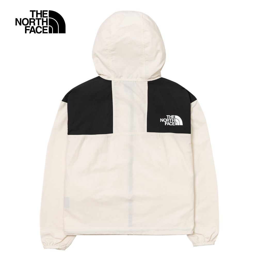The North Face 北面 女款米白色防潑水連帽防風外套5JXOQLI