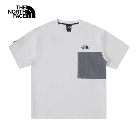 The North Face北面UE男款白色舒適透氣簡約圓領休閒短袖T恤｜885BQLI