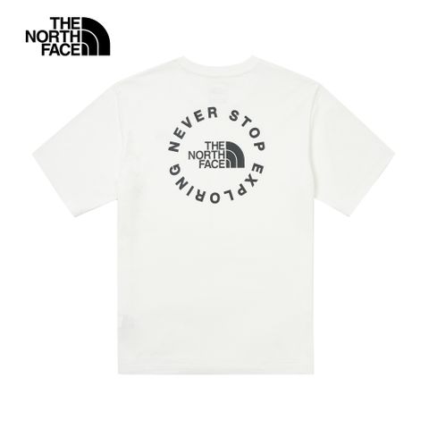 The North Face北面男款白色品牌標語LOGO休閒短袖T恤｜88GCFN4