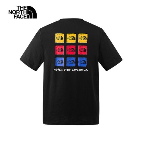 The North Face北面男女款黑色多樣經典品牌LOGO短袖T恤｜8CSMJK3