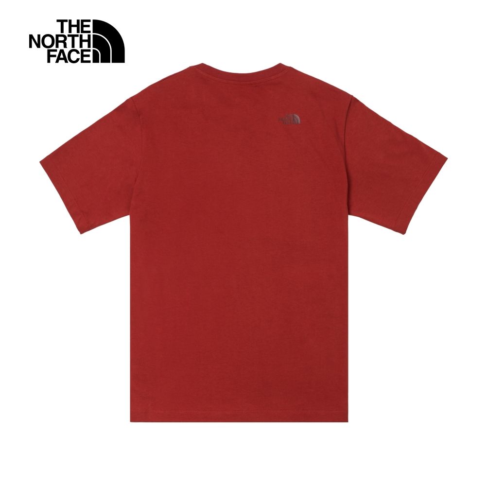 The North Face 北面 男款紅色純棉手繪露營車印花寬鬆短袖T恤88GGPOJ