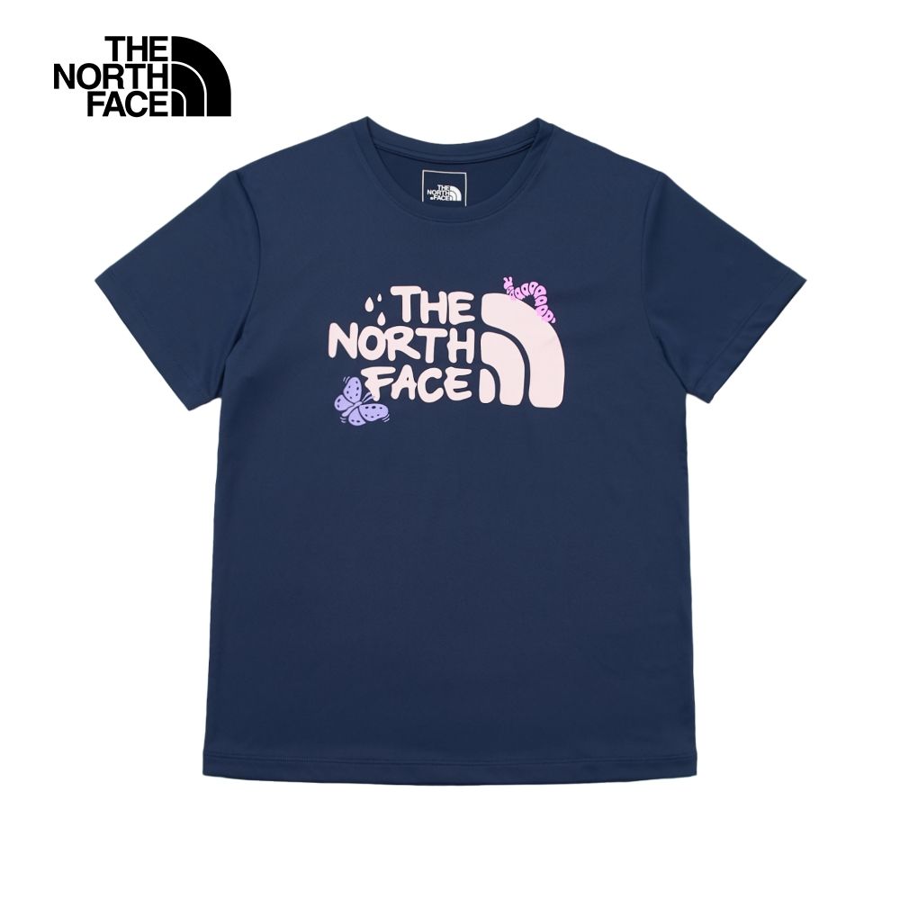 The North Face北面女款藍色吸濕排汗防曬昆蟲趣味印花短袖T恤｜88H28K2 