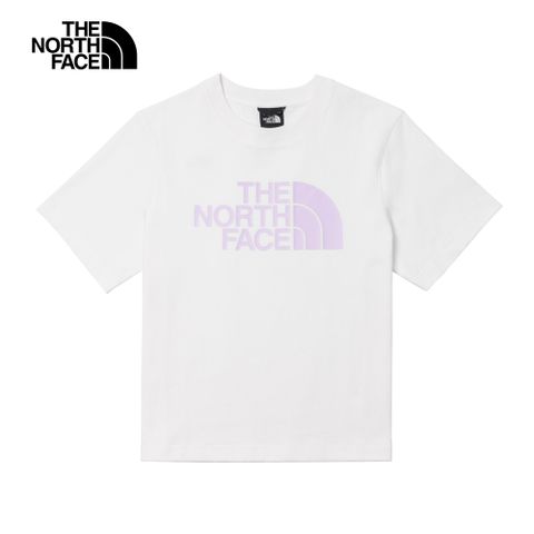 The North Face北面UE女款白色防潑水舒適大尺寸品牌印花短袖T恤｜89TWFN4