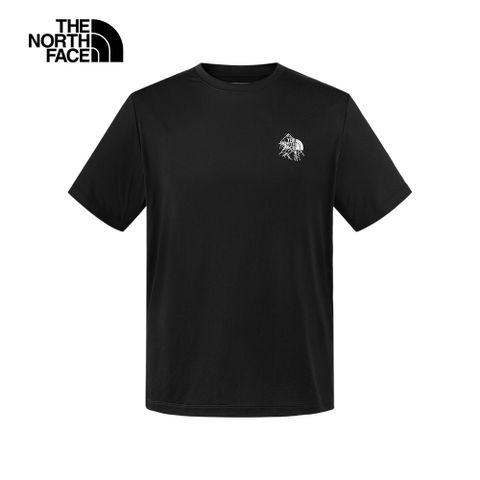 The North Face 北面 男款黑色吸濕排汗防曬LOGO印花短袖T恤8CT2JK3