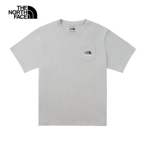 The North Face 北面 男女款灰色胸前LOGO口袋短袖T恤88G4A0M