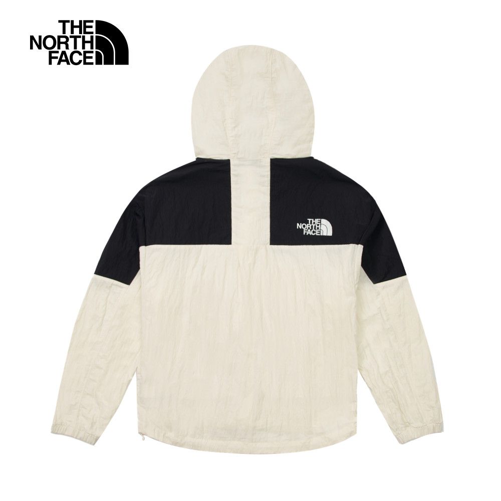 The North Face 北面 女款米白色防風防潑水下擺抽繩連帽外套81RXROU