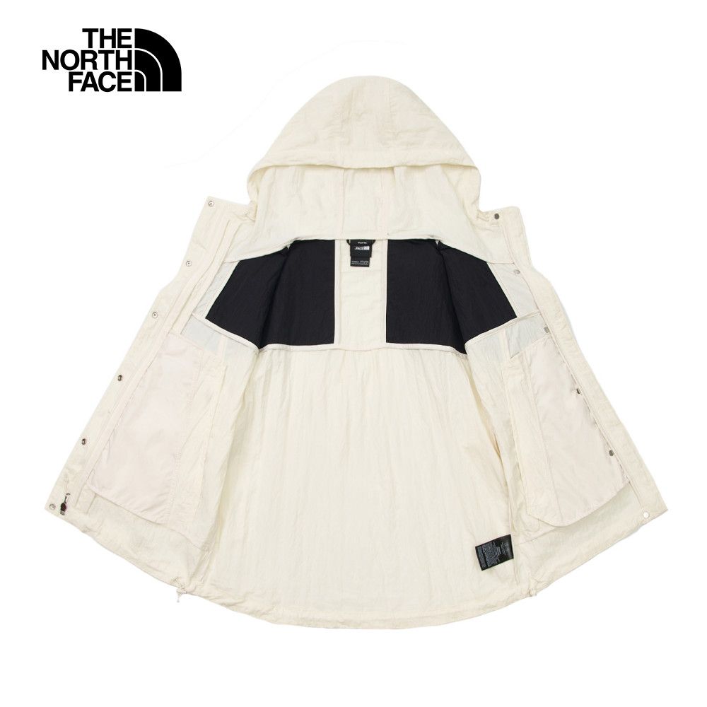 The North Face 北面 女款米白色防風防潑水下擺抽繩連帽外套81RXROU