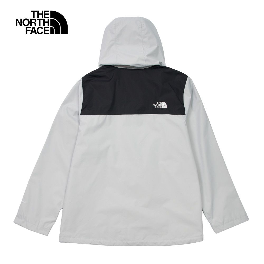 The North Face 北面 男款灰黑拼接防水透氣保暖可調節收納連帽衝鋒衣88FRC3F