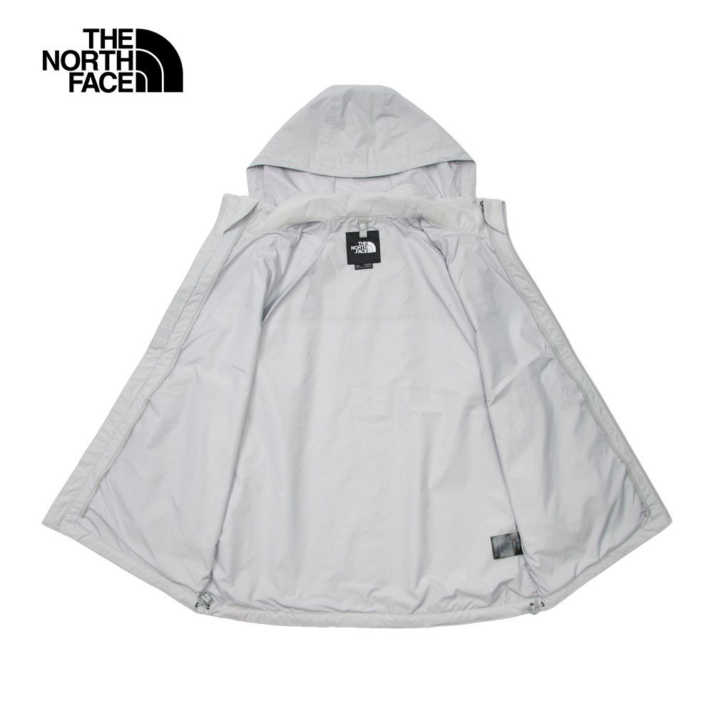 The North Face 北面 男款灰黑拼接防水透氣保暖可調節收納連帽衝鋒衣88FRC3F