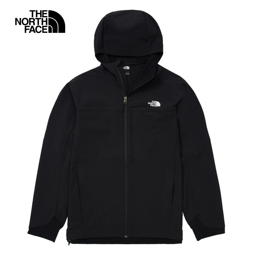 The North Face 北面 男款黑色防風防潑水連帽外套89TK4H0