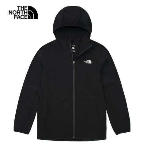 The North Face 北面 男款黑色防風防潑水防曬連帽外套7WCY4H0