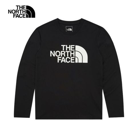 The North Face 北面 女款黑色吸濕排汗品牌LOGO長袖T恤8AKUJK3