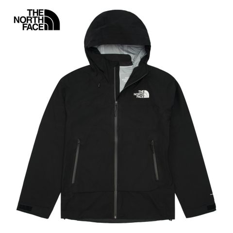 The North Face 北面 男款黑色防水透氣可調節可打包連帽衝鋒衣8AMZJK3