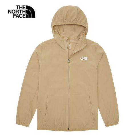 The North Face 北面 男款卡其色防風防潑水防曬連帽外套7WCYLK5