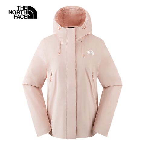 The North Face 北面 女款粉色防風防潑水連帽外套89Y2LK6