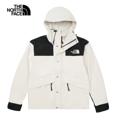 The North Face 北面 【經典ICON】男款米白色防水透氣舒適連帽衝鋒衣8AKJROU