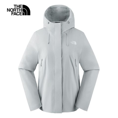 The North Face 北面 女款灰色防風防潑水連帽外套89Y2A0M