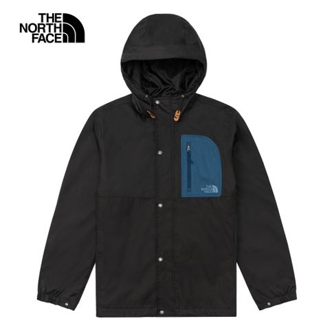 The North Face 北面 男款黑色防水透氣連帽衝鋒衣89YT7OW