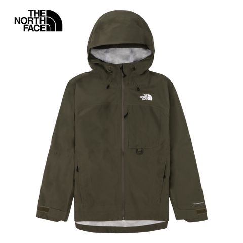 The North Face北面男款灰綠色防水透氣連帽衝鋒衣｜89ZJ21L
