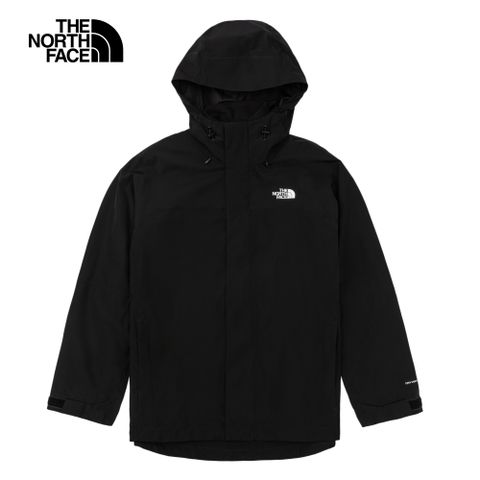 The North Face北面男款黑色防水透氣連帽三合一外套｜89ZPJK3