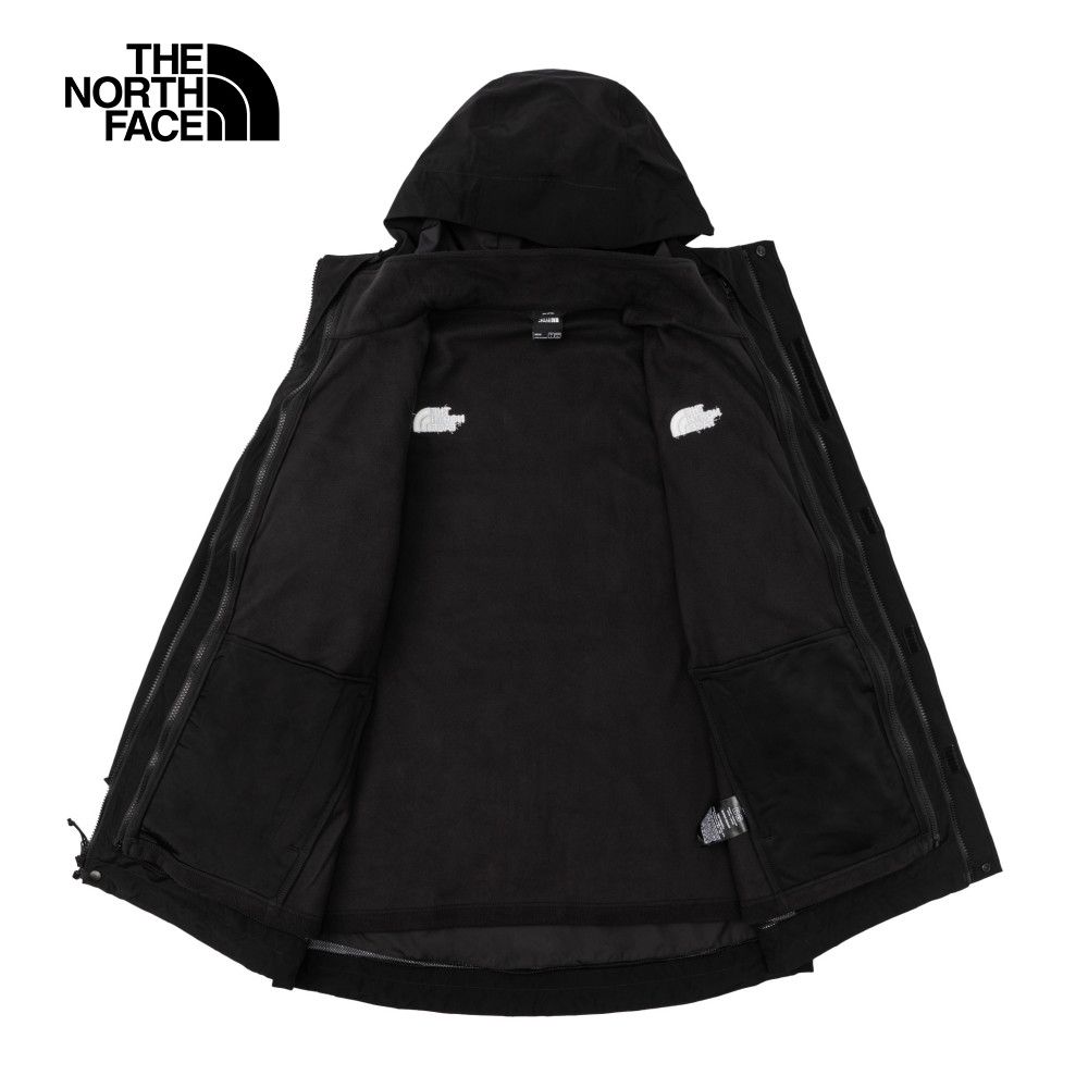 The North Face 北面 男款黑色防水透氣連帽三合一外套89ZPJK3