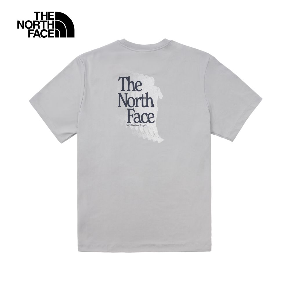 The North Face 北面 男款灰色吸濕排汗防曬奔跑印花短袖T恤89ZZA0M