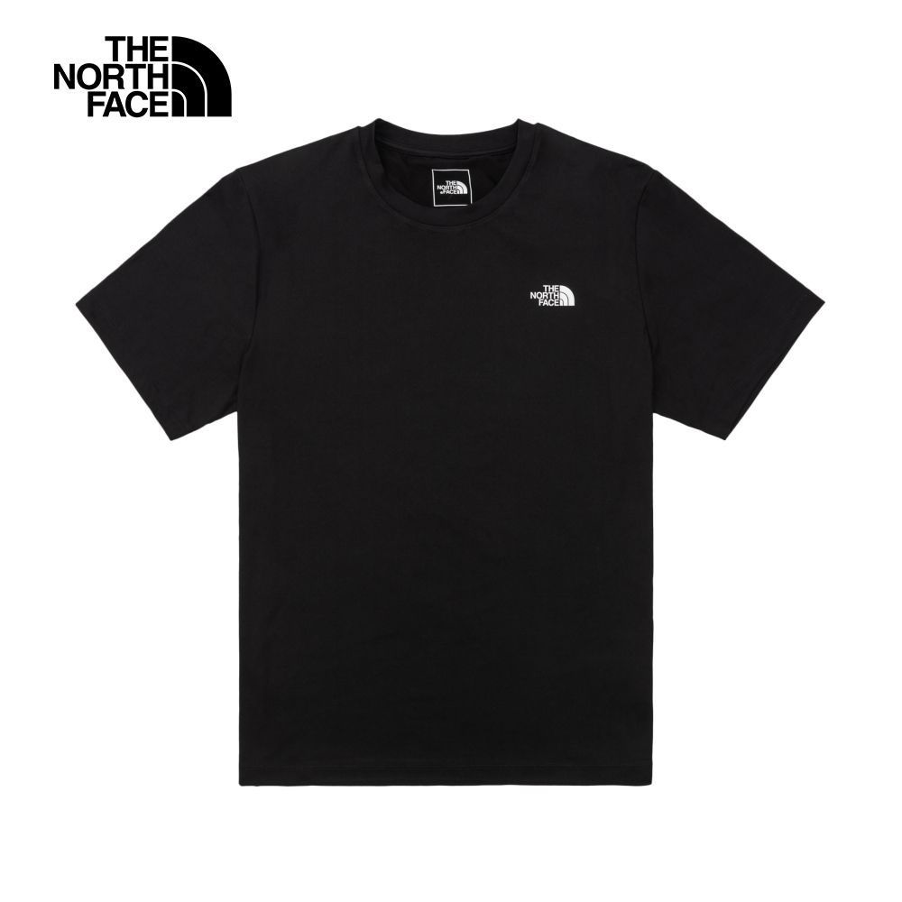 The North Face 北面 男款黑色吸濕排汗防曬奔跑印花短袖T恤89ZZJK3