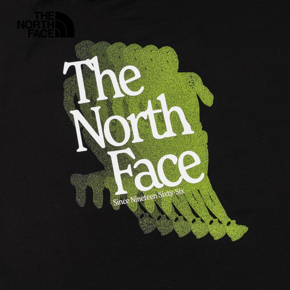 The North Face 北面 男款黑色吸濕排汗防曬奔跑印花短袖T恤89ZZJK3