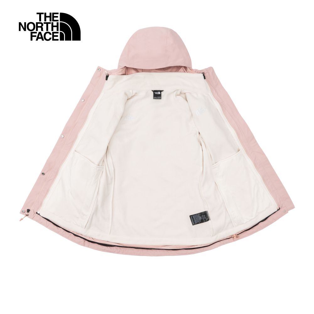 The North Face 北面 女款粉色防水保暖舒適可調節連帽三合一外套|89Y37OZ