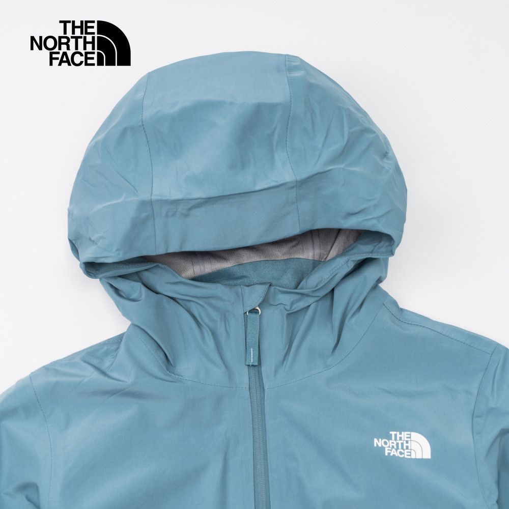 The North Face 北面 女款藍色防水透氣防潑水可打包連帽衝鋒衣|8AP21OM