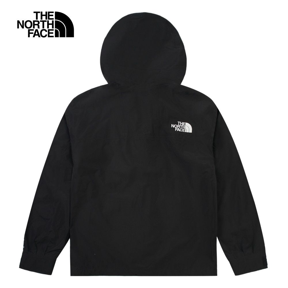 The North Face 北面 男款黑色防水透氣舒適連帽衝鋒衣|8AKJJK3