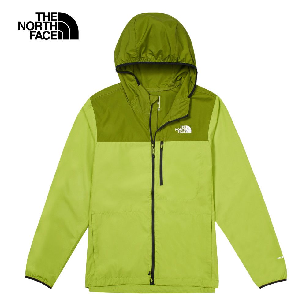 The North Face 北面 男款綠色防風防潑水可打包連帽外套|83TM7I6