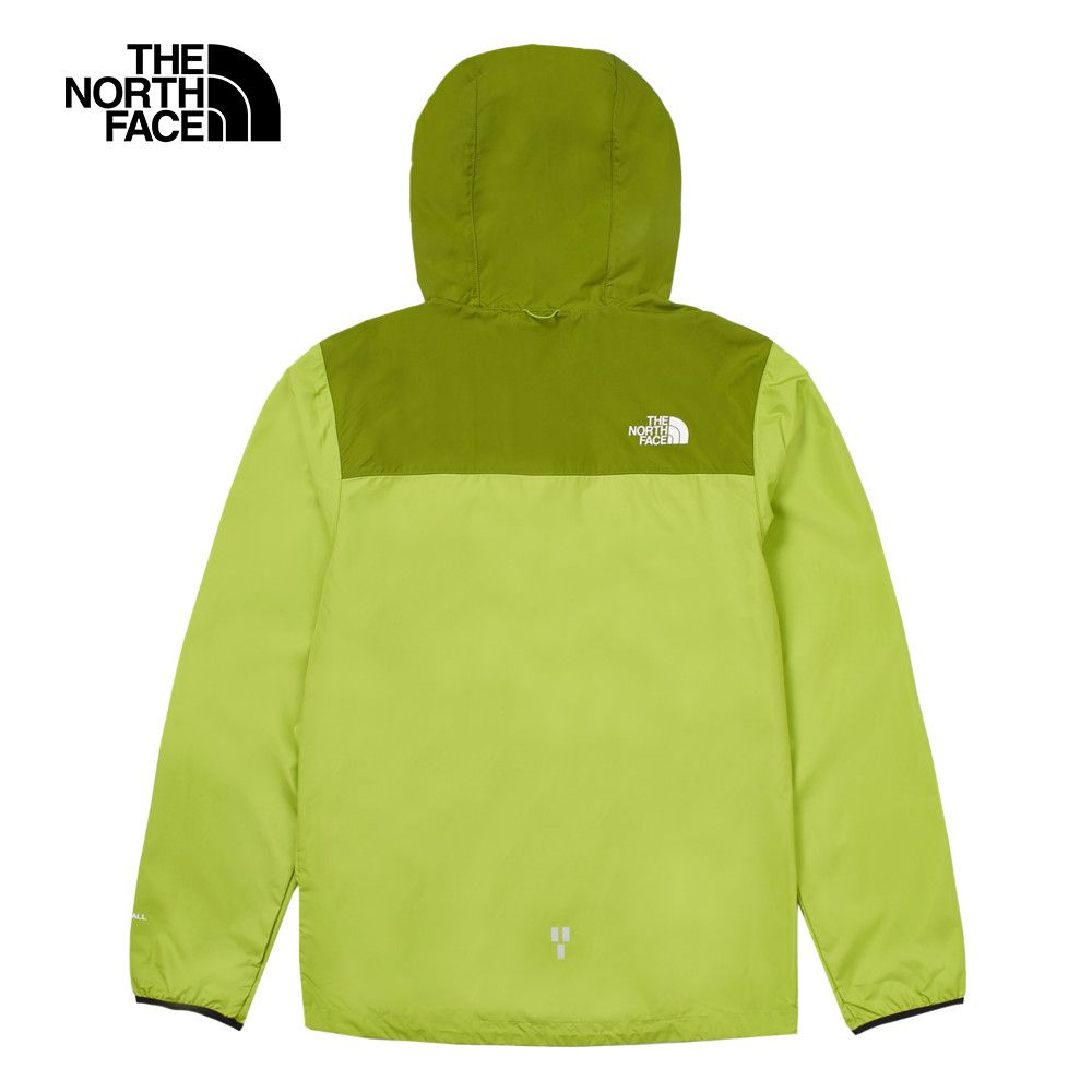 The North Face 北面 男款綠色防風防潑水可打包連帽外套|83TM7I6