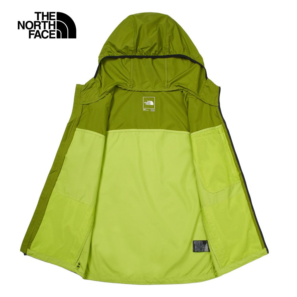 The North Face 北面 男款綠色防風防潑水可打包連帽外套|83TM7I6