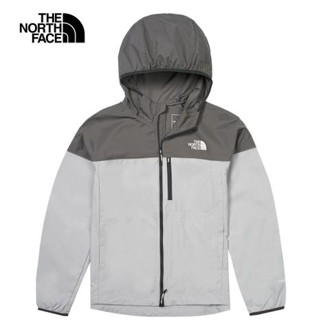 The North Face 北面 女款灰色防風防潑水可打包連帽外套|83TWRO5