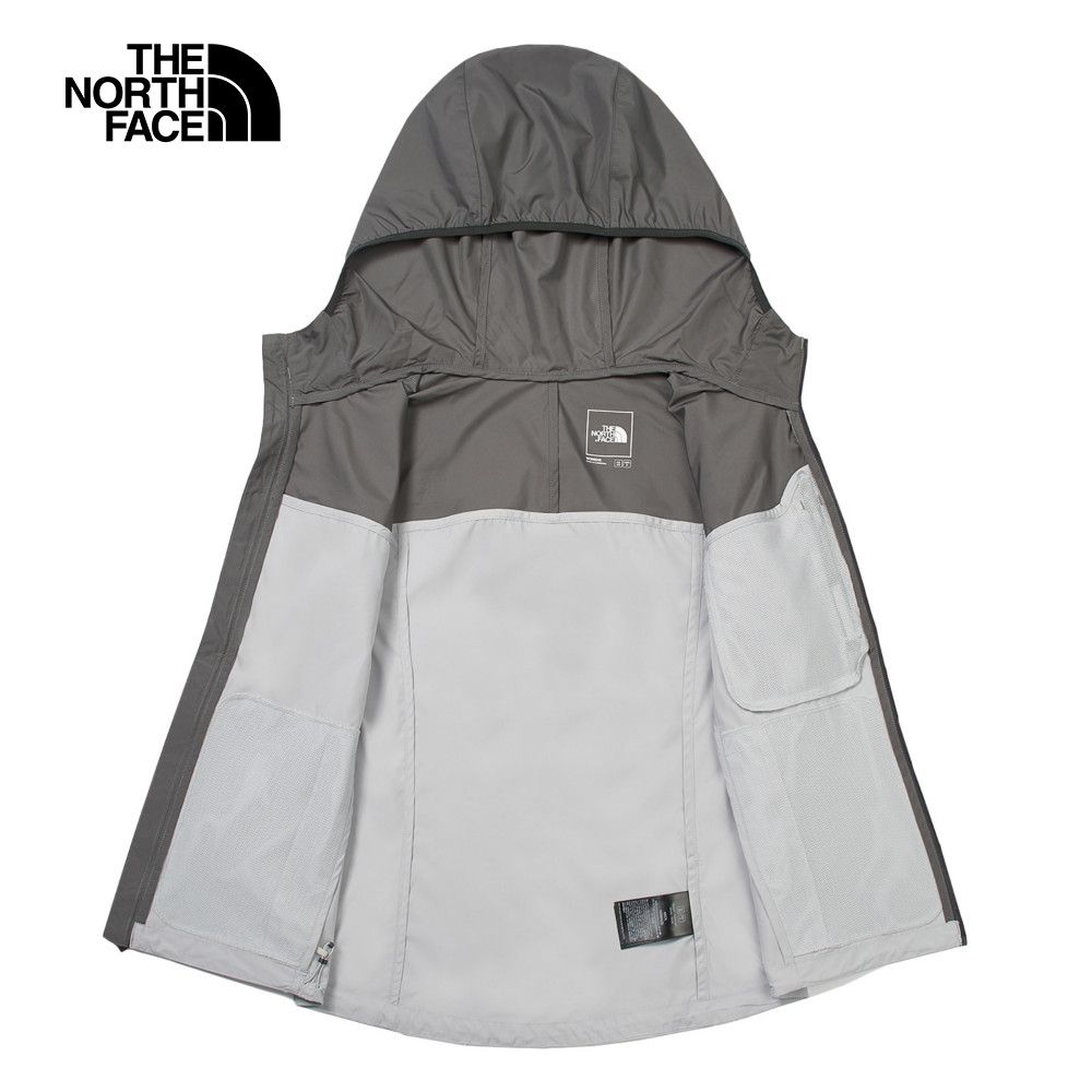 The North Face 北面 女款灰色防風防潑水可打包連帽外套|83TWRO5