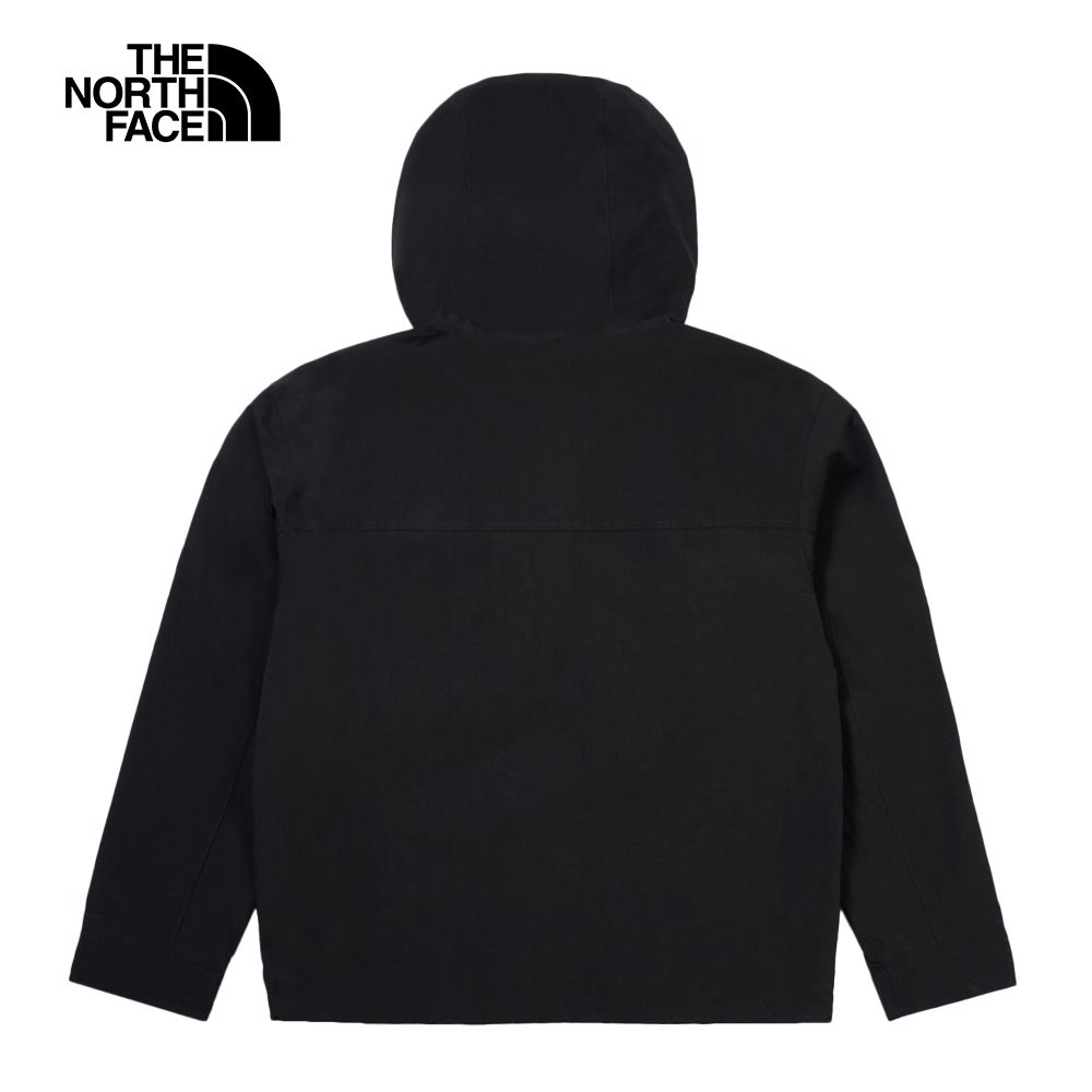 The North Face 北面 男款黑色防水透氣連帽衝鋒衣|83UQJK3