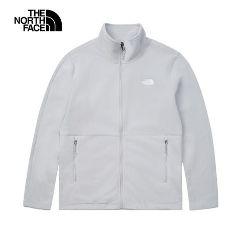 The North Face 北面 男款灰色保暖立領抓絨外套|88R9A0M