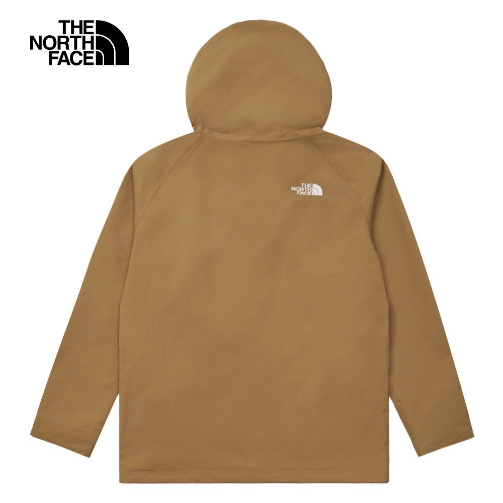 The North Face 北面 男款棕色防水透氣多口袋連帽衝鋒衣|88RA8W0