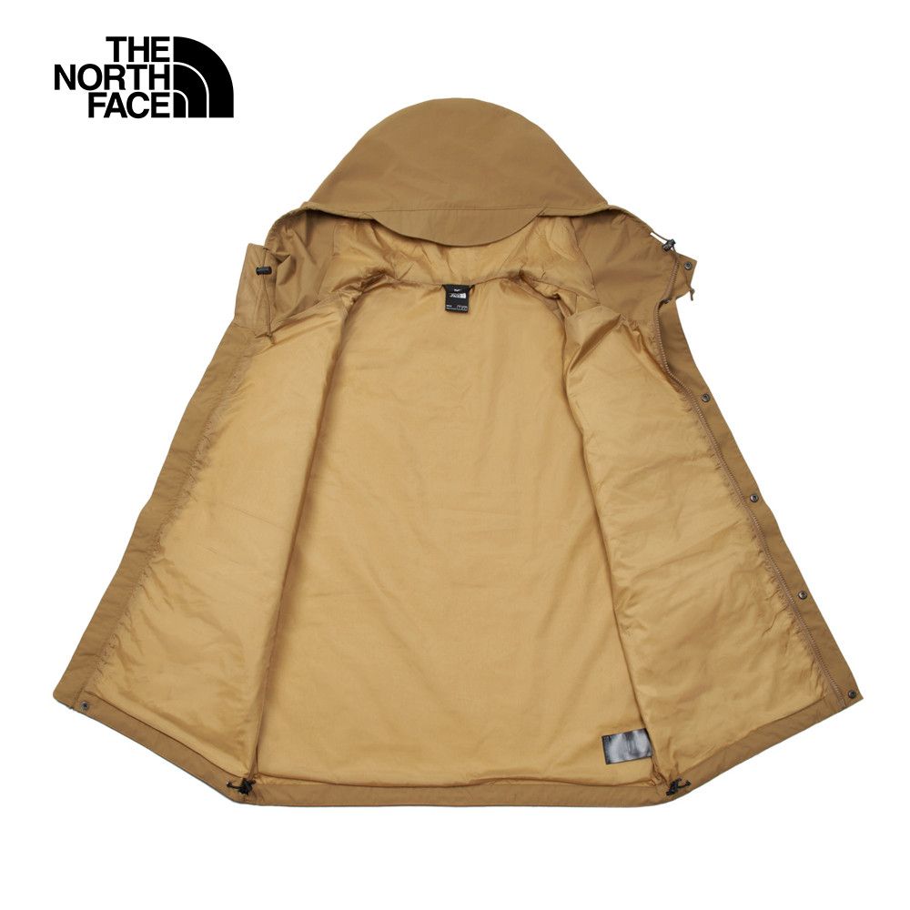 The North Face 北面 男款棕色防水透氣多口袋連帽衝鋒衣|88RA8W0