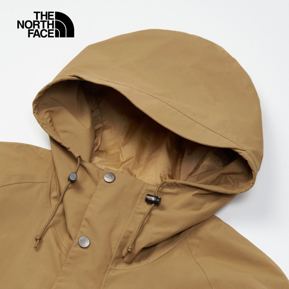 The North Face 北面 男款棕色防水透氣多口袋連帽衝鋒衣|88RA8W0