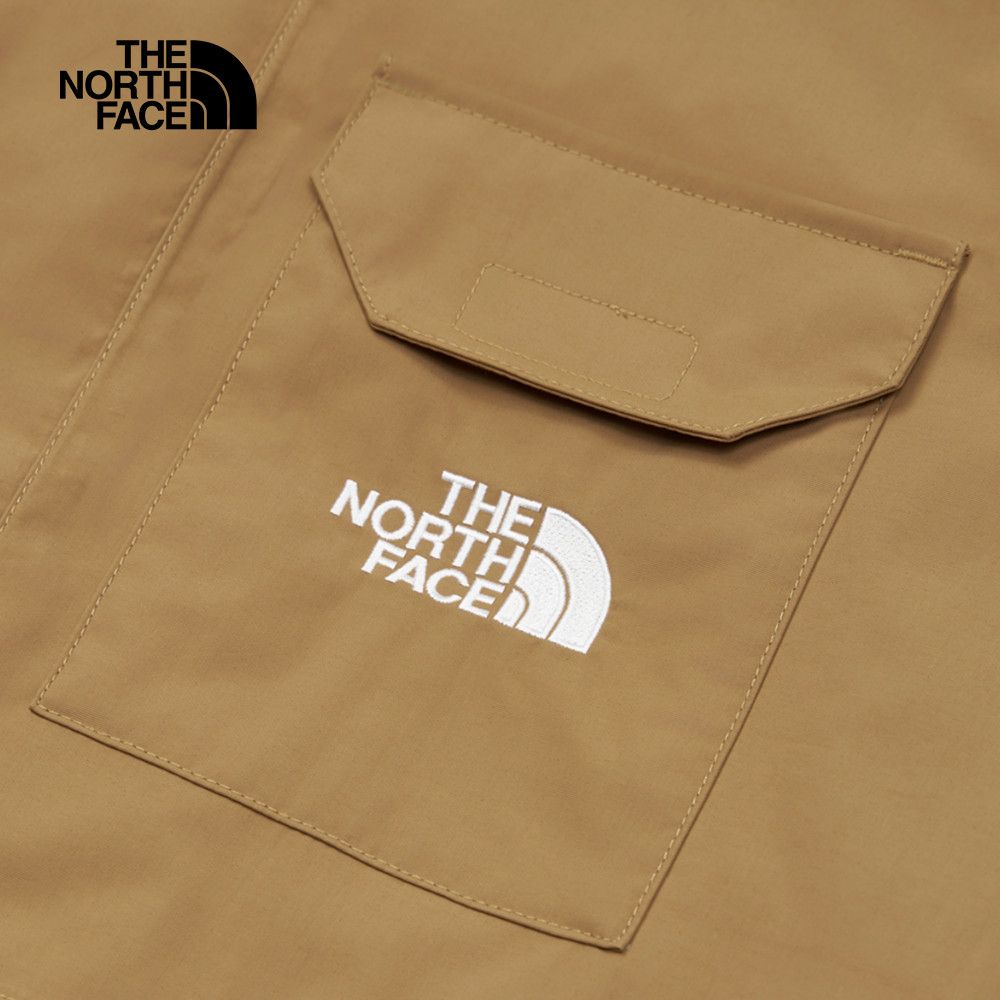 The North Face 北面 男款棕色防水透氣多口袋連帽衝鋒衣|88RA8W0