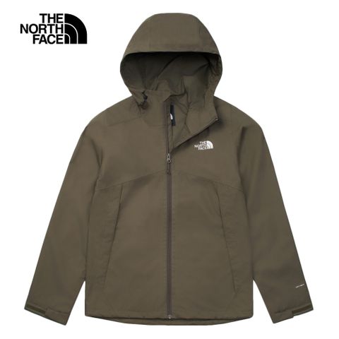 The North Face 北面 男款綠色防水透氣連帽衝鋒衣|88RD21L