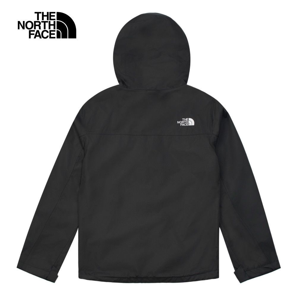 The North Face 北面 男款黑色防水透氣連帽衝鋒衣|88RD4H0