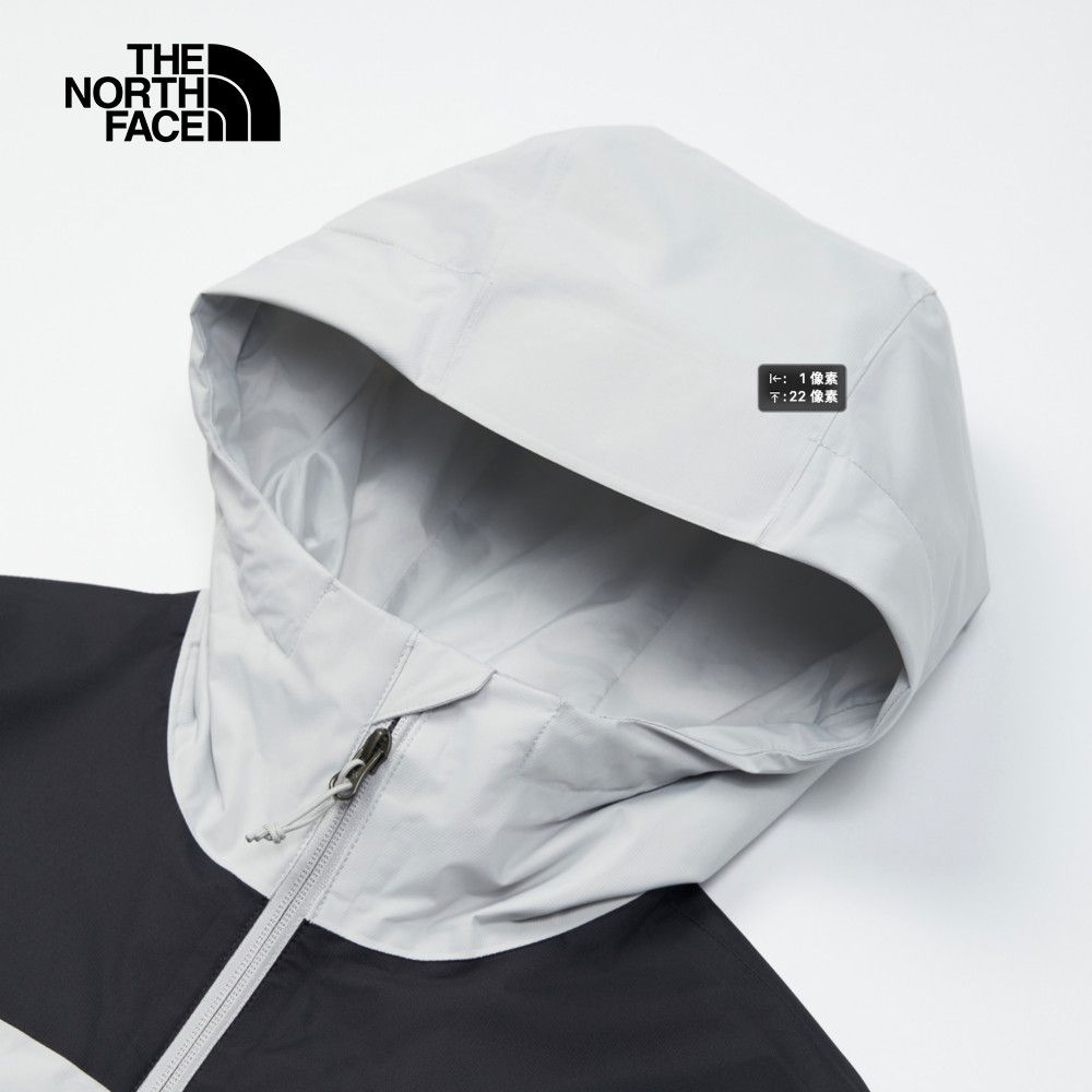 The North Face 北面 男款灰黑拼接防水透氣可調節連帽衝鋒衣|8DMBC3F