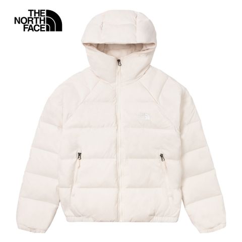 The North Face 北面 女款米白色防風防潑水連帽羽絨外套|7QVVQLI