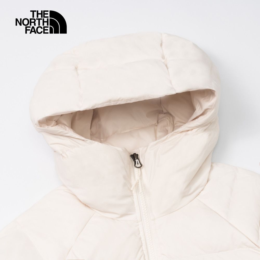 The North Face 北面 女款米白色防風防潑水連帽羽絨外套|7QVVQLI