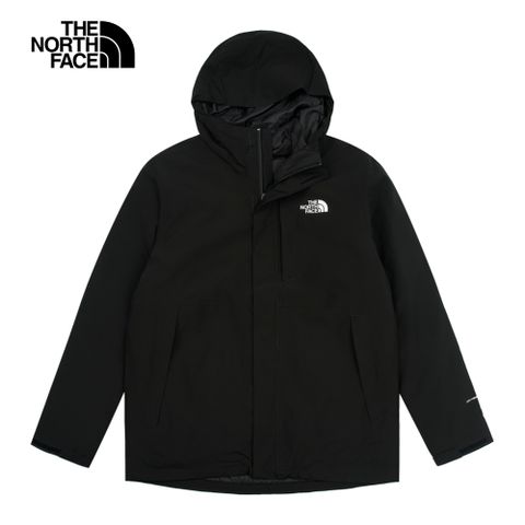 The North Face 北面 男款黑色防水透氣保暖鋪棉內裡三合一外套|81RN4H0