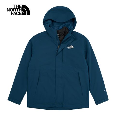 The North Face 北面 男款藍色防水透氣保暖鋪棉內裡三合一外套|81RN5LO